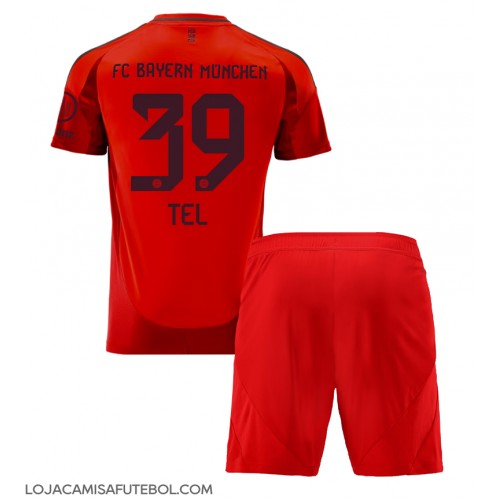 Camisa de Futebol Bayern Munich Mathys Tel #39 Equipamento Principal Infantil 2024-25 Manga Curta (+ Calças curtas)